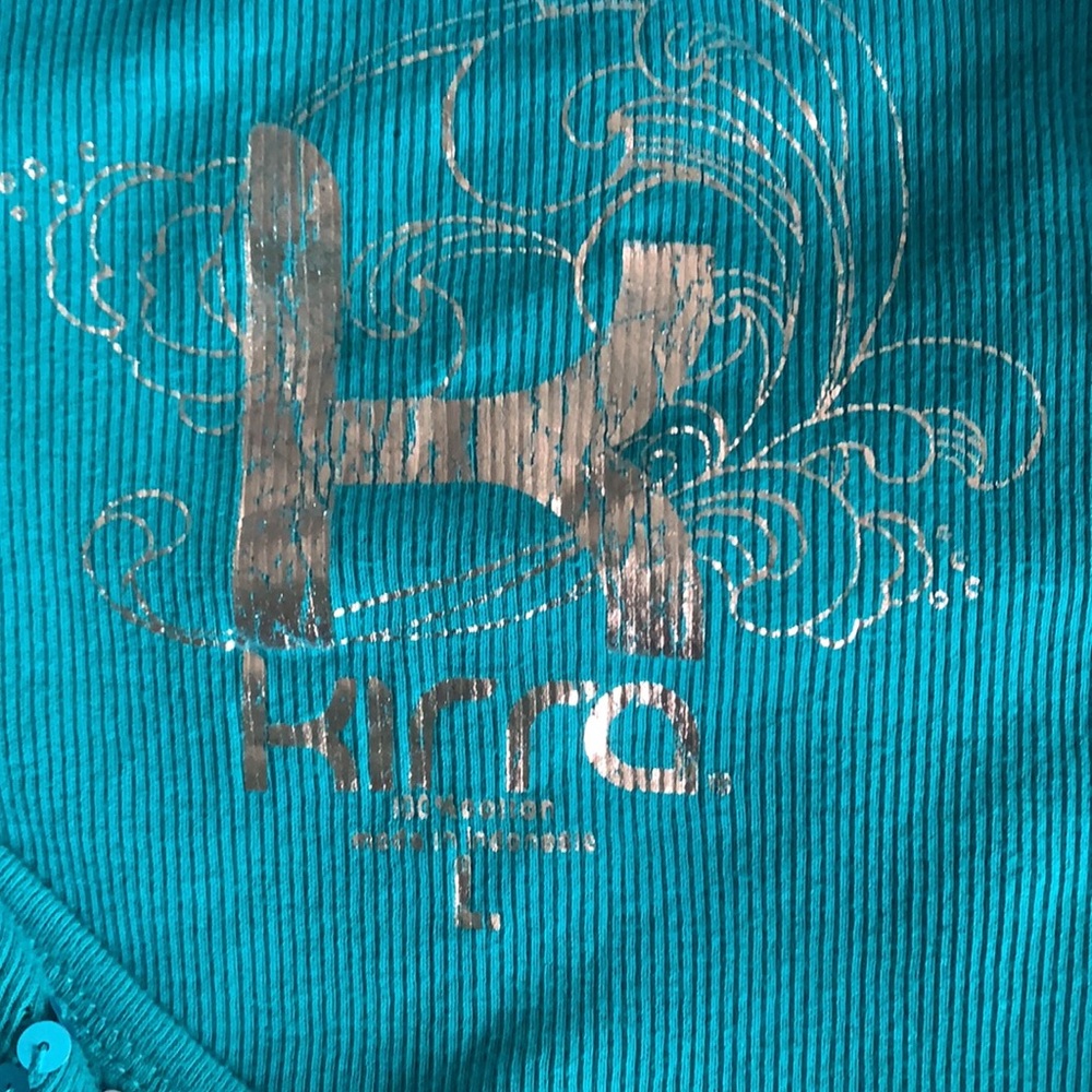 Vintage 1990’s Kirra turquoise sequin tank top - Picture 6 of 7